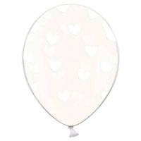 Ballonnen Clear Hartjes Wit 50 Stuks - thumbnail