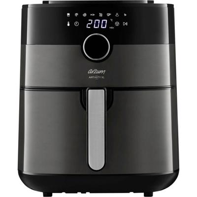 arzum Heissluftfritteuse Frituurpan 6 l Heteluchtfunctie, Met display Zwart-zilver