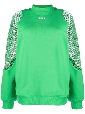 MSGM sweat à détail en résille - Vert