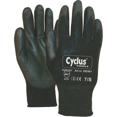 Cycplus werkhandschoen nylon s/7 l+r rode kraag cyclus 292561