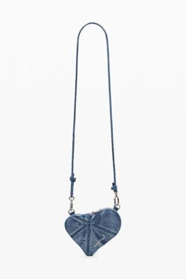 Mini portemonnee van denim in hartvorm - BLUE - U