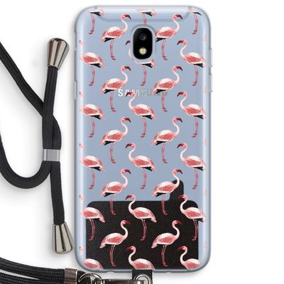 Flamingoprint groen: Samsung Galaxy J5 (2017) Transparant Hoesje met koord