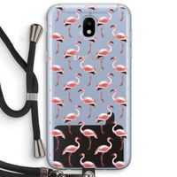 Flamingoprint groen: Samsung Galaxy J5 (2017) Transparant Hoesje met koord
