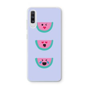 Smiley watermeloen: Samsung Galaxy A70 Transparant Hoesje