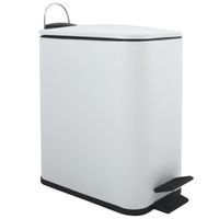 Pedaalemmer Paris - wit - 5 liter - metaal - 28 x 29 cm - soft-close - toilet/badkamer