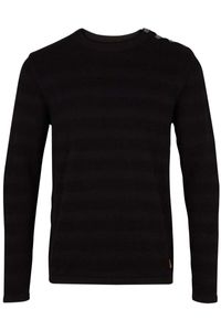 Kronstadt Regular Fit Sweatshirt ronde halszwart, Effen