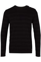 Kronstadt Regular Fit Sweatshirt ronde halszwart, Effen - thumbnail