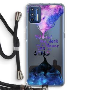 Stars quote: Motorola Moto G9 Plus Transparant Hoesje met koord