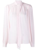 Givenchy blouse rayée à col lavallière - Rose