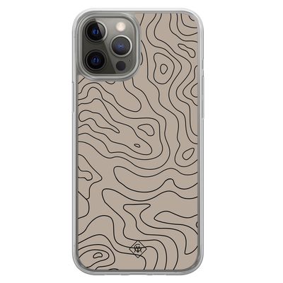 iPhone 12 (Pro) hybride hoesje - Abstract lines
