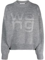 Alexander Wang logo-debossed drop-shoulder jumper - Gris