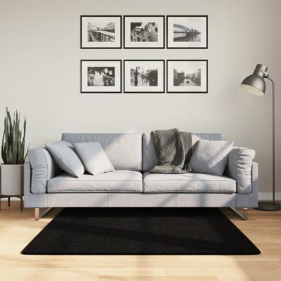 VidaXL Vloerkleed huarte laagpolig zacht wasbaar 120x120 cm zwart