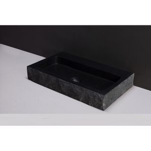 Forzalaqua Palermo Wastafel 80 cm Basalt Gekapt 80,5x51,5x9 cm 1 wasbak zonder kraangaten