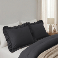 Kussenslopen Ruffles - Antraciet - 2-PACK - Dekbed-Discounter.nl