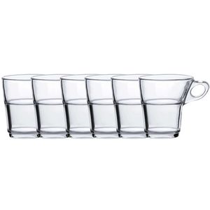 6x koffie/thee glazen hardglas 22 cl