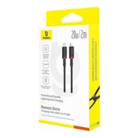 Baseus Dura Type C snellaadkabel voor iP 20 W 2 m Zwart, Rood