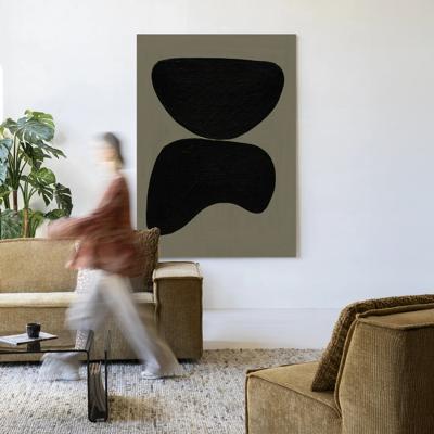 Urban Cotton Wandkleed 'Rock Balance' 110 x 145cm in Frame - black