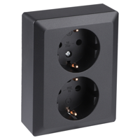 Q-Link Contactdoos | Inbouw | 2-voudig | Met Randaarde | Met Aanraakbeveiliging | Zwart - 01.094.50