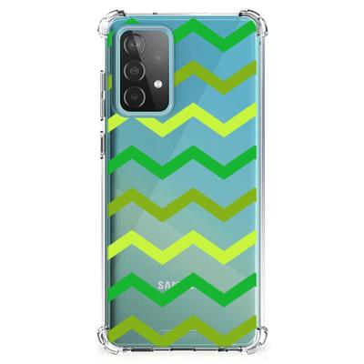 Samsung Galaxy A52 4G/5G Doorzichtige Silicone Hoesje Zigzag Groen Samsung Galaxy A52 4G/5G Doorzichtige Silicone Hoesje Zigzag Groen