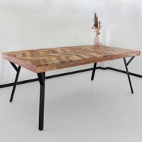 Eettafel Hongaarse punt Danae 200x100cm acaciahout tafel rechthoekig - thumbnail