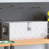 VidaXL Opbergbox 60x23,5x23 cm aluminium zilverkleurig VidaXL Opbergbox 60x23,5x23 cm aluminium zilverkleurig