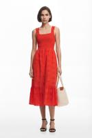 Geborduurde midi-jurk - ORANGE - L