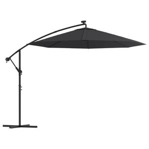 The Living Store Tuinparasol - Hangend - 300 x 254 cm - met LED-verlichting - Zwart