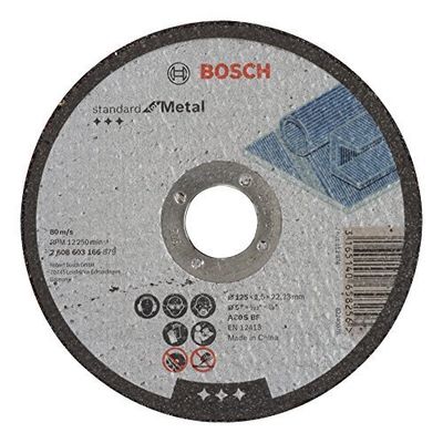Bosch Accessoires Doorslijpschijf recht Standard for Metal A 30 S BF, 125 mm, 22,23 mm, 2,5 mm 1 stuks - 2608603166