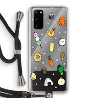 Happy bento friends: Samsung Galaxy S20 Transparant Hoesje met koord