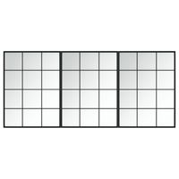vidaXL Wandspiegels 3 st 80x60 cm metaal zwart - thumbnail