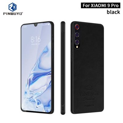 Voor Xiaomi mi 9 Pro PINWUYO PIN Rui serie klassiek leer PC + TPU + PU leer waterdicht en anti-Fall all-inclusive beschermende shell (zwart)