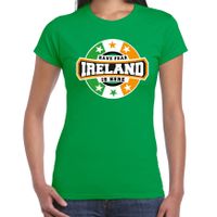 Have fear Ireland is here / Ierland supporter t-shirt groen voor dames