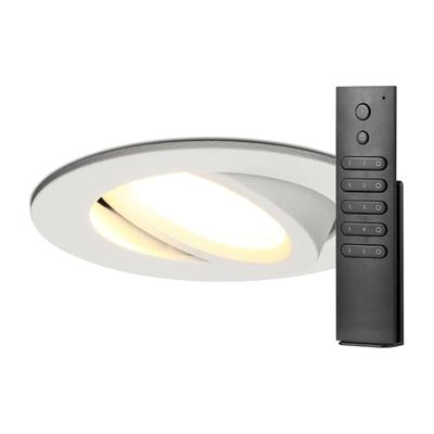 20x LED inbouwspots Rome - Wit - 6 Watt 500 lumen - Kantelbaar - Dimbaar - 2700K warm wit - IP44 Waterdicht - Inclusief afstandsbediening - Geringe inbouwdiepte