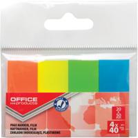 OFFICE products index, ft 20 x 50 mm, ophangzakje van 4 x 40 tabs, geassorteerde kleuren