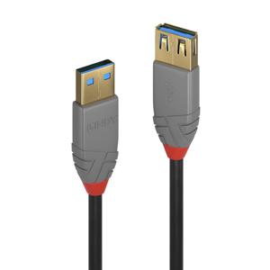 LINDY USB-kabel USB 3.2 Gen1 (USB 3.0 / USB 3.1 Gen1) USB-A stekker, USB-A bus 1.00 m Zwart 36761
