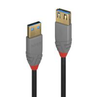 LINDY USB-kabel USB 3.2 Gen1 (USB 3.0 / USB 3.1 Gen1) USB-A stekker, USB-A bus 1.00 m Zwart 36761 - thumbnail