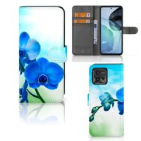 Motorola Moto G72 Hoesje Orchidee Blauw - Cadeau voor je Moeder Motorola Moto G72 Hoesje Orchidee Blauw - Cadeau voor je Moeder