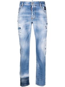 DSQUARED2 jean droit à effet usé - Bleu