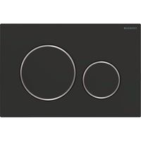 Geberit Sigma20 bedieningplaat met frontbediening voor toilet 24.6x16.4cm zwart mat 115882141 - thumbnail