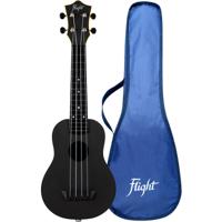 Flight Travel Series TUS35E Black elektrisch-akoestische sopraan ukelele met gigbag - thumbnail