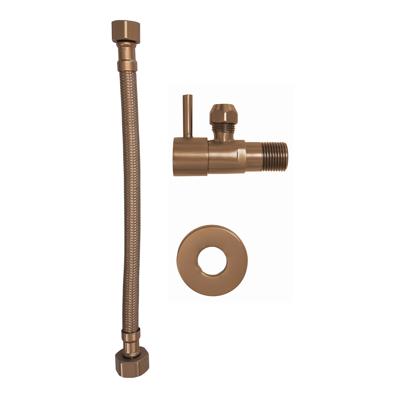 Hoekstopkraan BWS Kiro Met Flexibele Aansluitslang 1/2"x3/8" 25 cm Geborsteld Brons Koper