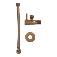 Hoekstopkraan BWS Kiro Met Flexibele Aansluitslang 1/2"x3/8" 25 cm Geborsteld Brons Koper