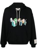 MSGM hoodie à slogan imprimé - Noir - thumbnail