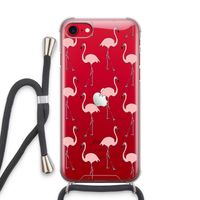 Anything Flamingoes: iPhone SE 2020 Transparant Hoesje met koord