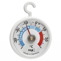 Koelkast en vriezerthermometer - 1x - wit - metaal - analoog Koelkast en vriezerthermometer - 1x - wit - metaal - analoog
