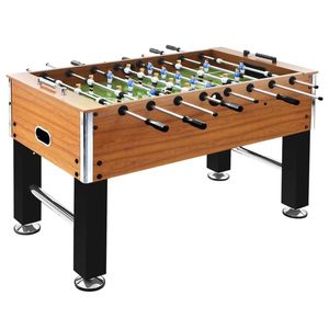 vidaXL Voetbaltafel 60 kg 140x74,5x87,5 cm staal lichtbruin en zwart