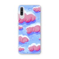 Roze wolken met vogels: Samsung Galaxy A70 Transparant Hoesje