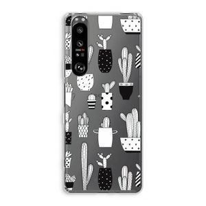 Cactusmotief: Sony Xperia 1 III Transparant Hoesje