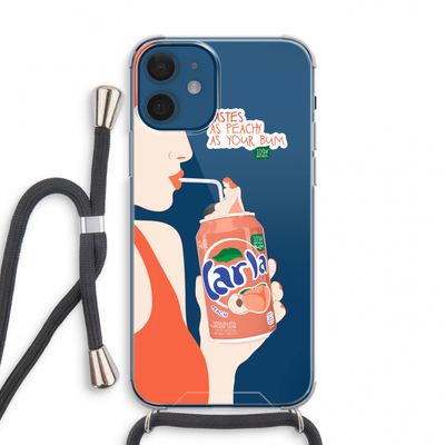 Peach please!: iPhone 12 mini Transparant Hoesje met koord