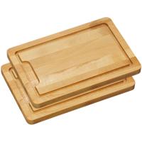 Kesper Fagus beukenhouten snijplank - 2x - 21 x 32 x 2 cm - Keuken - Dikke snijplanken van hout